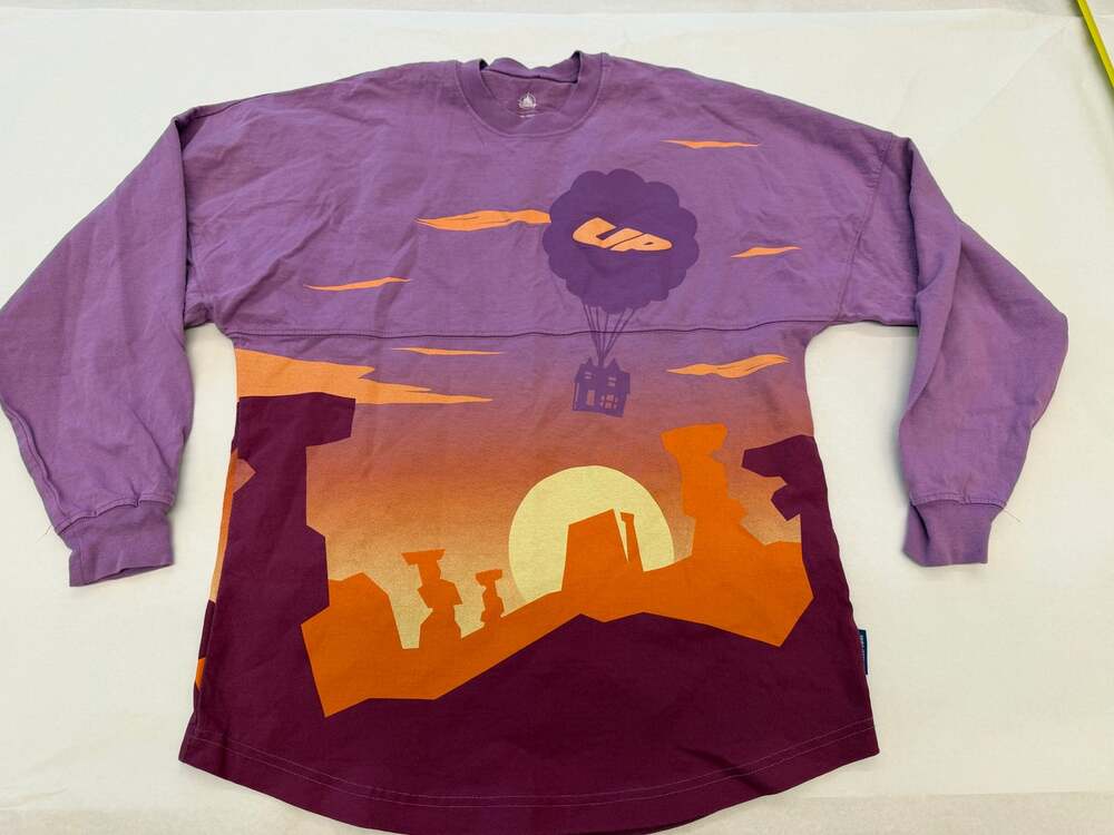 Disney Parks Pixar Up Paradise Falls Spirit Jersey Purple Sunset Kevin XS